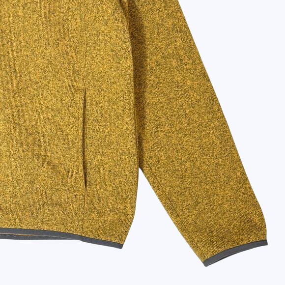 L.L. Bean Yellow Fleece Pullover Quarter Snap Sweater Men's L Cabincore Heritage - Picture 5 of 8